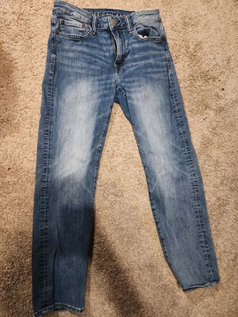 American Eagle Women’s Straight Leg Blue Jeans Medium Wash Stretch Size 8 29x30